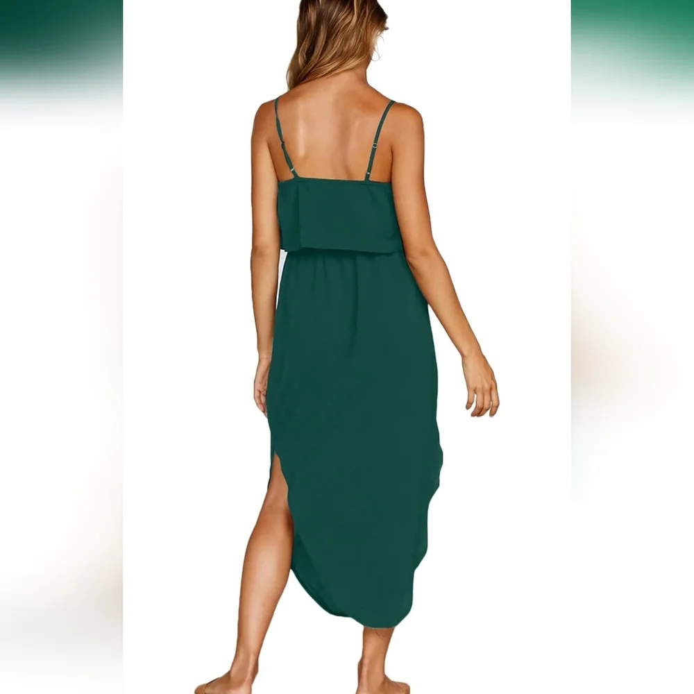 Beach Sundress Hunter Green size Small - Picture 3 of 7